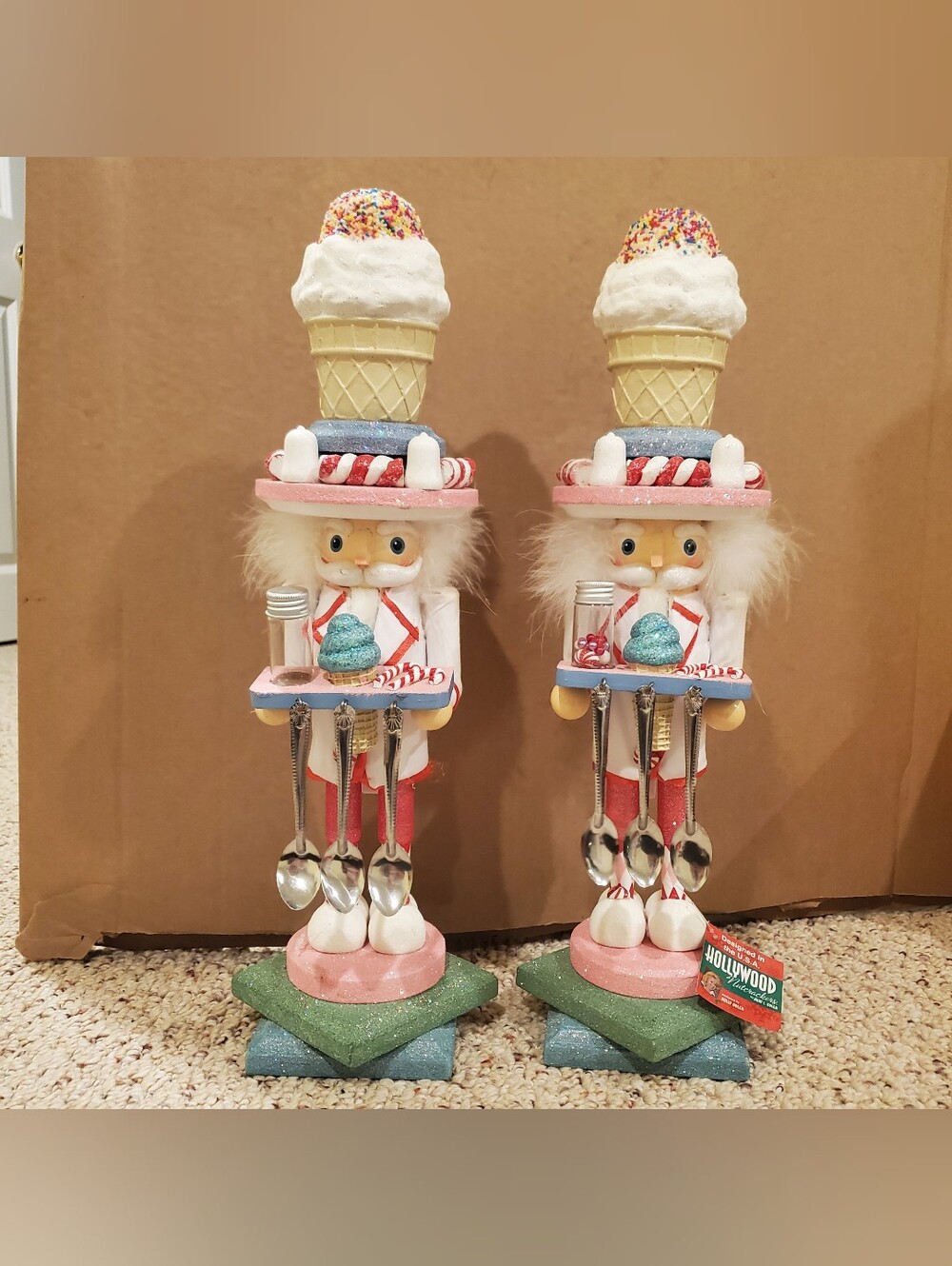Kurt Adler 19" Hollywood Ice Cream Nutcracker Set Of 2 *Read*